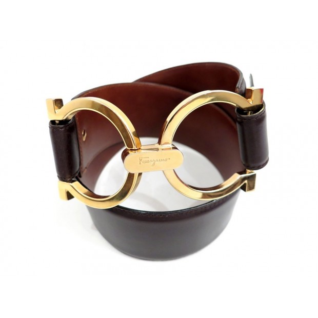 CEINTURE SALVATORE FERRAGAMO CUIR MARRON 70 