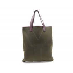 NEUF SAC A MAIN YVES SAINT LAURENT YCON 248943 CABAS TOILE & CUIR KAKI TOTE 700€