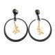 BOUCLE D'OREILLE CHANEL METAL DORE ET TREFLE 