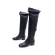 CHAUSSURES CHANEL BOTTES CUISSARDES 29233 38 EN CUIR NOIR BLACK BOOTS 1200€