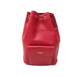 NEUF SAC A DOS ST DUPONT 20 CM EN CUIR ROUGE FEMME RED LEATHER BACKPACK PURSE