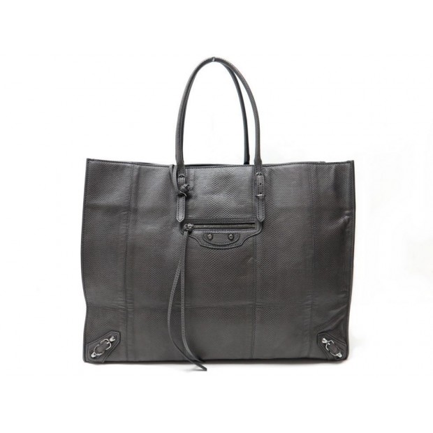 NEUF SAC A MAIN BALENCIAGA PAPIER A4 236701 CABAS CUIR LEZARD GRIS BAG 2500€