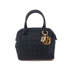 SAC A MAIN CHRISTIAN DIOR LADY EN TOILE CANNAGE BLEUE BLUE CANVAS HAND BAG 1700€