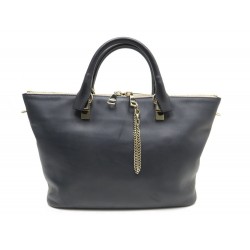 SAC A MAIN CHLOE BAYLEE MARSHMALLOW MEDIUM CUIR NOIR & GRIS HAND BAG PURSE 1450€