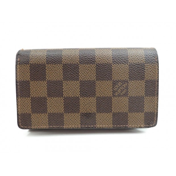 PORTEFEUILLE LOUIS VUITTON TRESOR PORTE MONNAIE TOILE DAMIER EBENE WALLET 510€