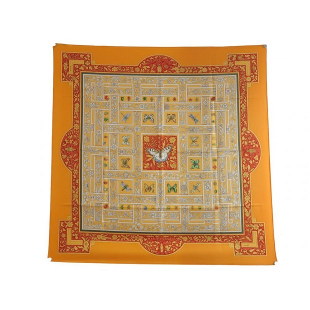 NEUF FOULARD HERMES JOYAUX DE L ETE EN SOIE ORANGE CARRE 90 CM SILK SCARF 350€