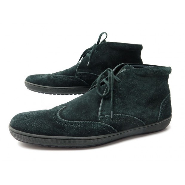 CHAUSSURES LOUIS VUITTON BOTTINES CHUKKA 8.5 42.5 EN DAIM VERT BOOTS SHOES 490€