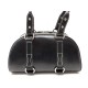 NEUF SAC A MAIN LANCEL BOWLING ELSA A03284 TOILE EDUITE CUIR NOIR HAND BAG 590€