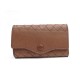 PORTE CLES BOTTEGA VENETA CUIR TRESSE MARRON 