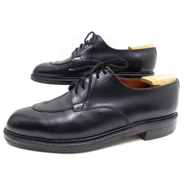 VINTAGE CHAUSSURES JM WESTON DEMI CHASSE CUIR BOX NOIR 9C 43 DERBY SHOES 695€