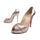 CHAUSSURES CHRISTIAN LOUBOUTIN MATRINANA 120 ESCARPINS 38 CUIR DORE SHOES 840€