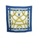 FOULARD HERMES MAILLONS 1973 CATHY LATHAM CARRE EN SOIE BLEU SILK SCARF 350€