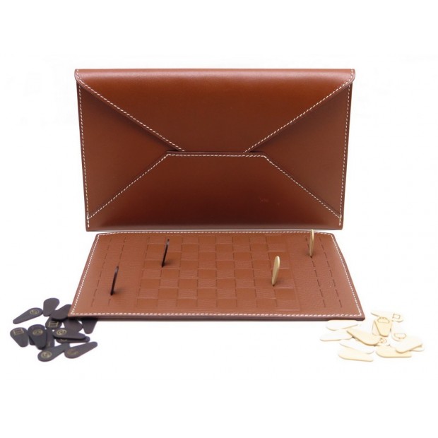 NEUF MINI JEU D'ECHECS HERMES EN TRANSIT DE VOYAGE ENVELOPPE CHESS SET 1060€