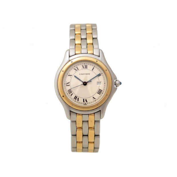 MONTRE CARTIER COUGAR 118000 EN OR ET ACIER 33 MM QUARTZ STEEL GOLD WATCH 5500€