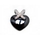 NEUF PENDENTIF CHAUMET LIEN COEUR DIAMANT CERAMIQUE NOIR DIAMANTS COLLIER 1980€