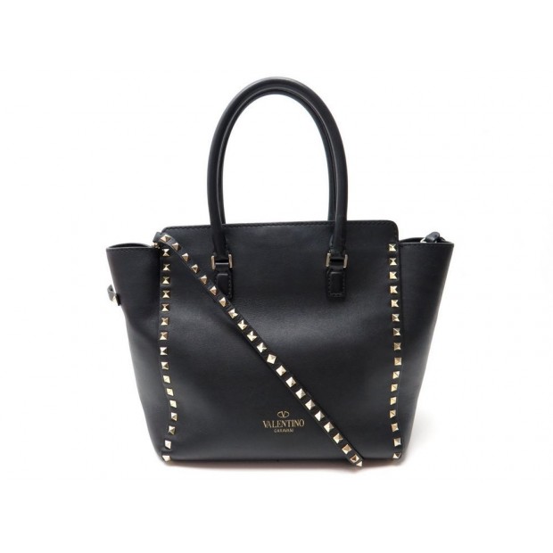 SAC A MAIN VALENTINO ROCKSTUD CUIR NOIR 