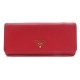 PORTEFEUILLE PRADA CUIR ROUGE + BOITE 