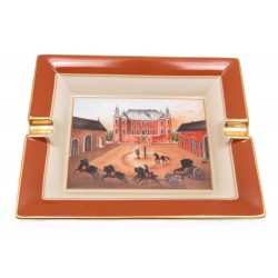 CENDRIER HERMES VIDE POCHE EN PORCELAINE CHATEAU CHEVAUX DRESSAGE ASHTRAY 510€