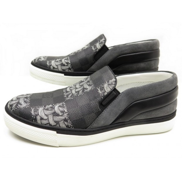 NEUF CHAUSSURES LOUIS VUITTON CATWALK 38.5 BASKETS CUIR BLEU SNEAKERS SHOES 