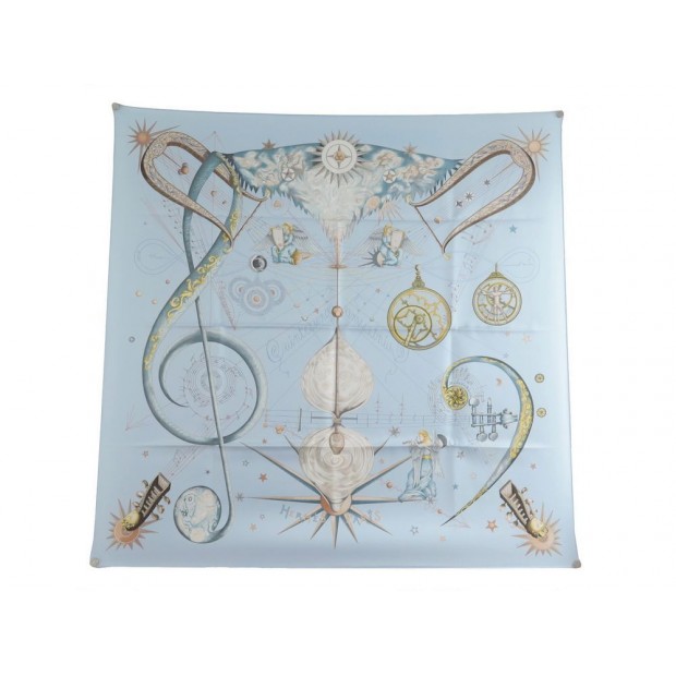 FOULARD HERMES QUINTESSENCE ZOE PAUWELS SOIE BEIGE CARRE 90 CM SILK SCARF 370€