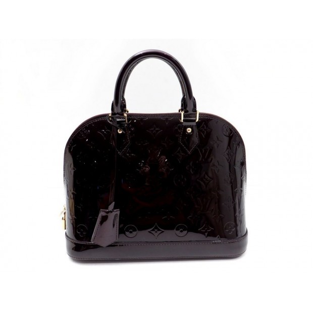 NEUF SAC A MAIN LOUIS VUITTON ALMA PM CUIR MONOGRAM VERNIS AMARANTE BAG 1720€