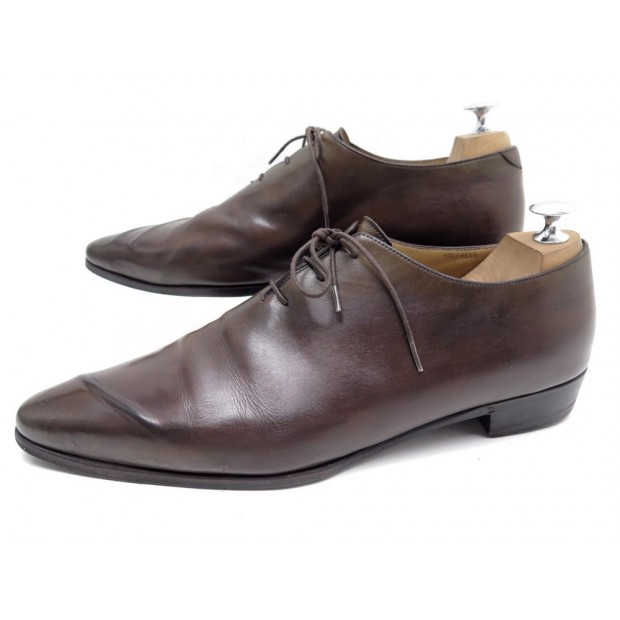 CHAUSSURES BERLUTI 11.5 45 RICHELIEU ALESSANDRO GALET ONE CUT MARRON SHOES 1480€