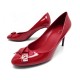 NEUF CHAUSSURES LOUIS VUITTON FIANCEE 40 ESCARPINS EN CUIR VERNI ROUGE PUMP 590€