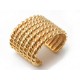 VINTAGE BRACELET CELINE MANHCETTE METAL DORE 1 2 3 4 5 6