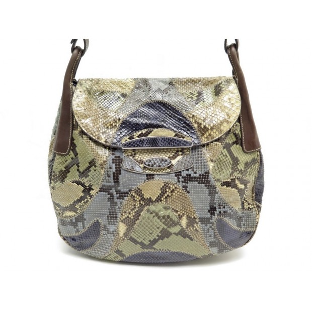 SAC A MAIN PRADA BR2944 EN CUIR DE PYTHON PATCHWORK 