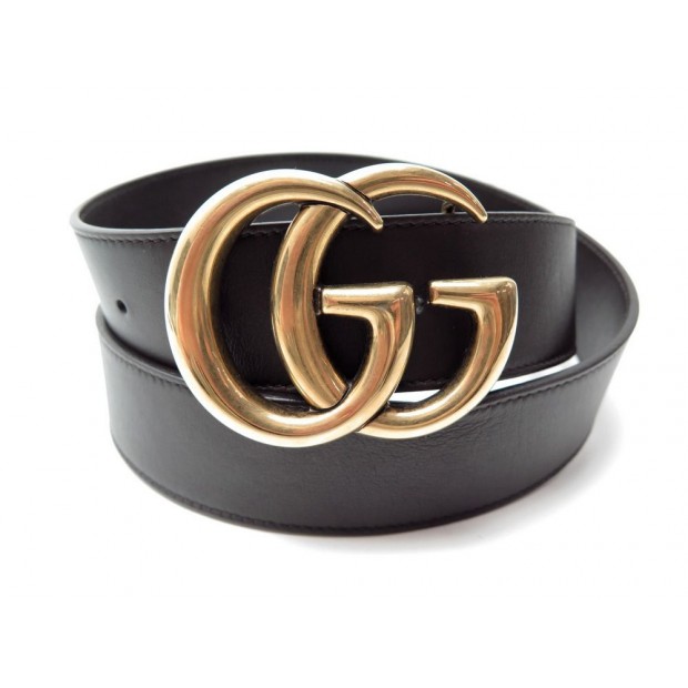 CEINTURE GUCCI DOUBLE G CUIR MARRON 