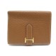 PORTEFEUILLE HERMES BEARN EN CUIR TOGO MARRON PM 