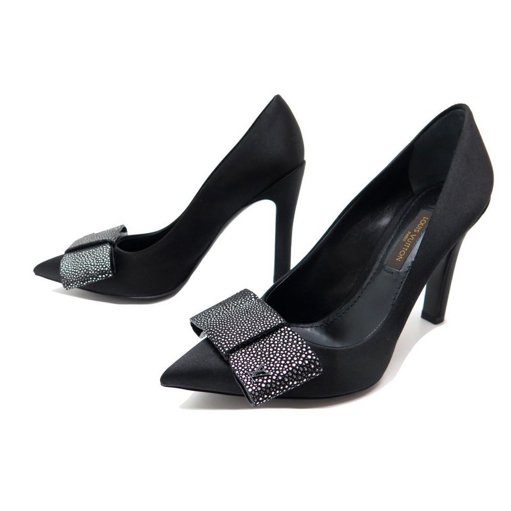 Louis Vuitton Black peep toe heels Leather ref.25505 - Joli Closet