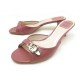 NEUF CHAUSSURES CHRISTIAN DIOR SANDALES A TALONS 39.5 CUIR VIEUX ROSE MULES 490€