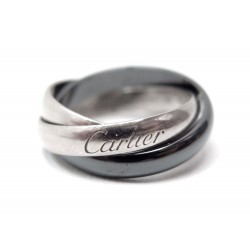 BAGUE CARTIER TRINITY CERAMIQUE MM T 51 EN OR BLANC 18K RING WHITE GOLD 1430€