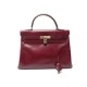 VINTAGE SAC A MAIN HERMES KELLY RETOURNE 32 CUIR BOX ROUGE GARANCE PURSE 7500€