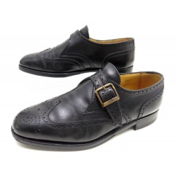 CHAUSSURES JM WESTON 533 DERBY A BOUCLE 7.5E 41.5 CUIR NOIR MOCASSINS SHOE 670€