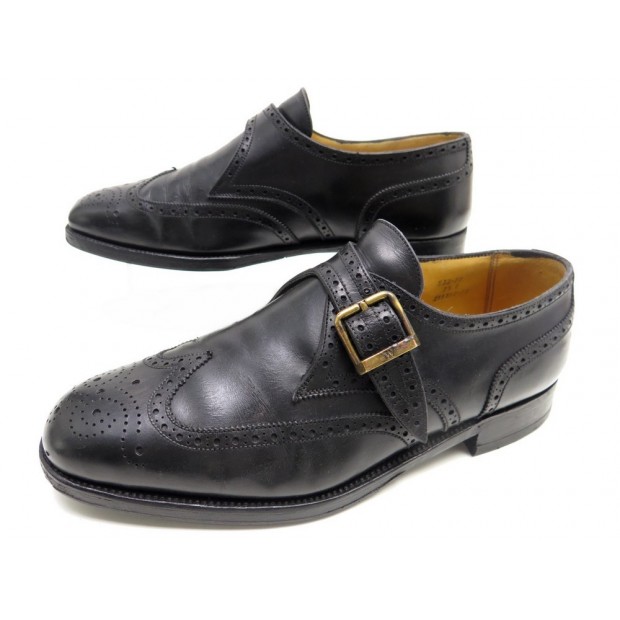 CHAUSSURES JM WESTON 533 DERBY A BOUCLE 7.5E 41.5 CUIR NOIR MOCASSINS SHOE 670€