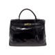 VINTAGE SAC A MAIN HERMES KELLY 35 RETOURNE 1960 EN CUIR BOX NOIR PURSE 7700€