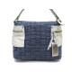  SAC A MAIN FENDI CUIR BLANC ET DENIM MONOGRAMME 