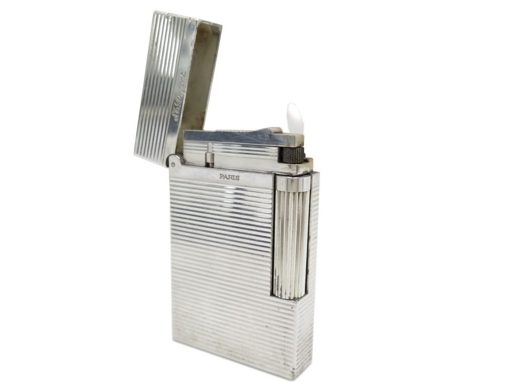 briquet st dupont ligne 2 en plaque argent silver