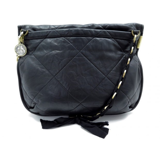 SAC A MAIN LANVIN CUIR NOIR 