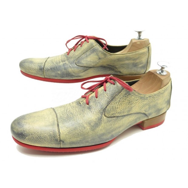 NEUF CHAUSSURES GERARD SENE RICHELIEU BOUT DROIT 7 41 EN CUIR VIEILLI SHOES 665€