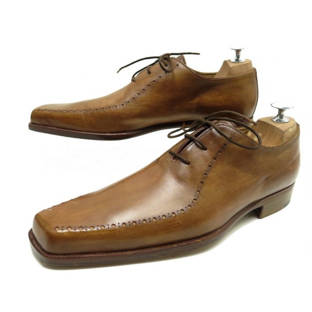 NEUF CHAUSSURES GERARD SENE RICHELIEU 3 OEILLETS 7.5 41.5 CUIR MARRON SHOES 665€