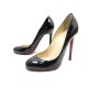 NEUF CHAUSSURES CHRISTIAN LOUBOUTIN LADY LYNCH ESCARPINS 36.5 VERNIS NOIR 505€