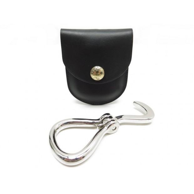 NEUF CURE PIED HERMES EN METAL ARGENTE & ETUI EN CUIR BOX VERT HOOF PICK 230€