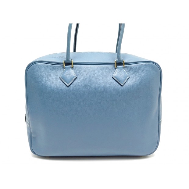 SAC A MAIN HERMES PLUME EN CUIR TAURILLON CLEMENCE BLEU 5600 