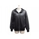 NEUF BLOUSON CHRISTIAN DIOR OVERSIZE A CAPUCHE 38 M EN CUIR NOIR COAT 3500€