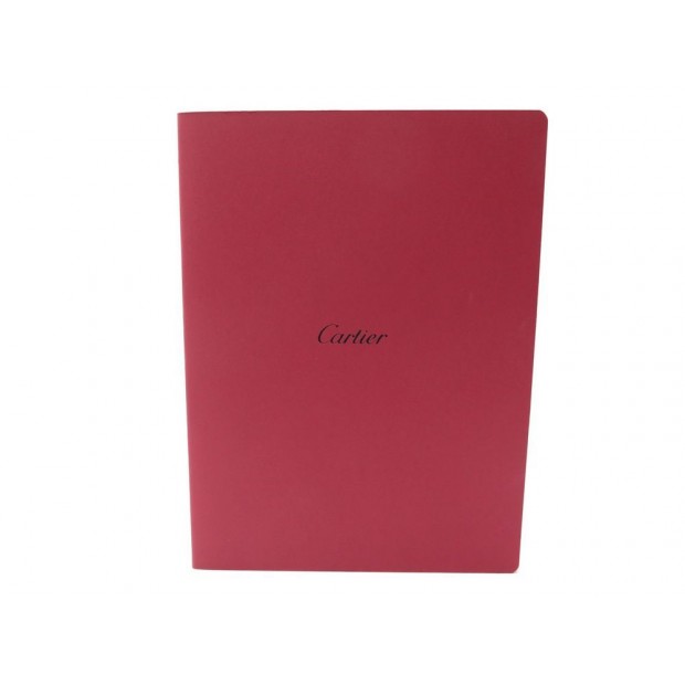 NEUF CARNET BLOC NOTE + CRAYON CARTIER CAHIER ROUGE NOTE BOOK RED & PENCIL