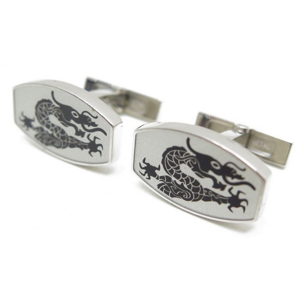 BOUTONS DE MANCHETTES CARTIER DRAGONS CHINOIS EN ARGENT MASSIF SILVER 335€