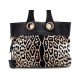 SAC A MAIN YVES SAINT LAURENT PALMA 191854 CABAS TOILE & CUIR LEOPARD BAG 1540€